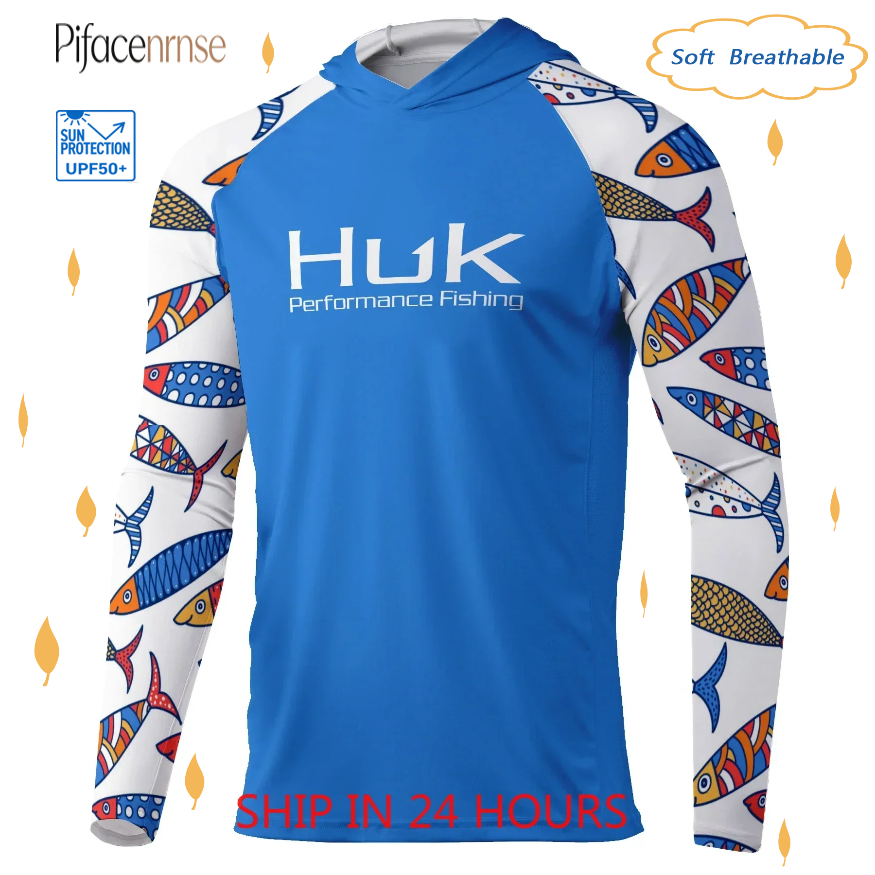 Summer De Clothing - HUK Fishing Hoodie Shirts Men Long