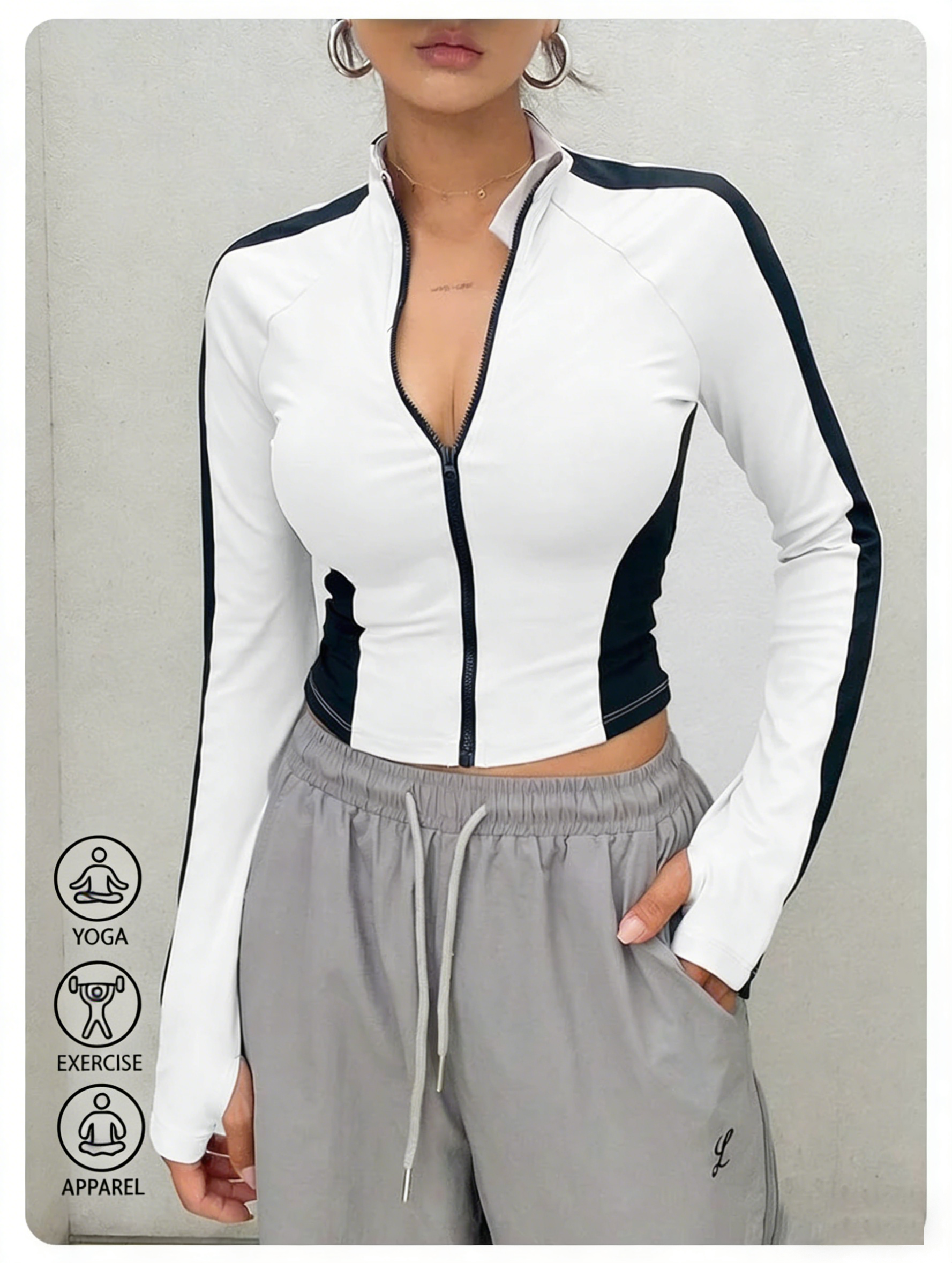 Summer Clothing Tops - Yoga Clothes Stand Up Collar Jacket