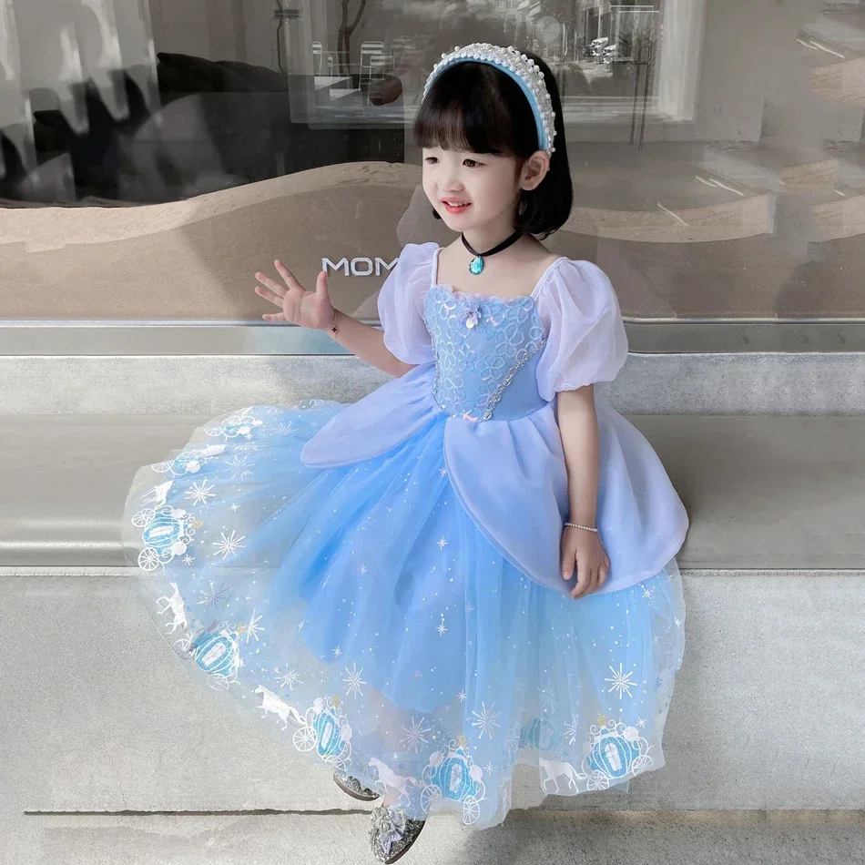 Cinderella Princess Cosplay Dr - Summer Clothing For Kids Girls avis et prix