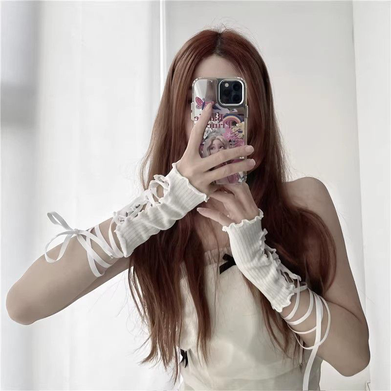 Women Lace‑Up Fingerless Arm S - Summer Clothing Accessories avis et prix