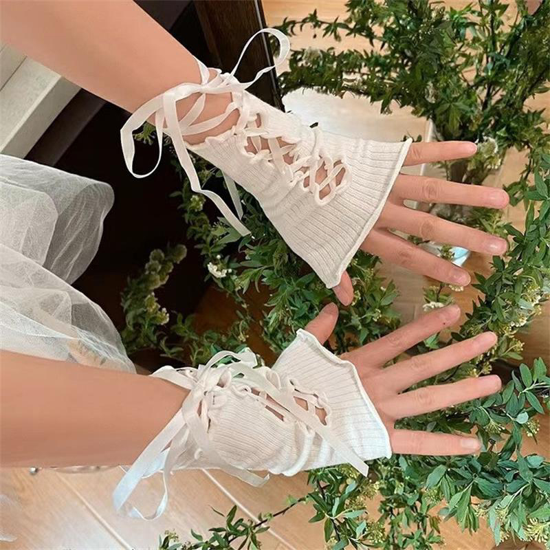 Women Lace‑Up Fingerless Arm S - Summer Clothing Accessories avis et prix