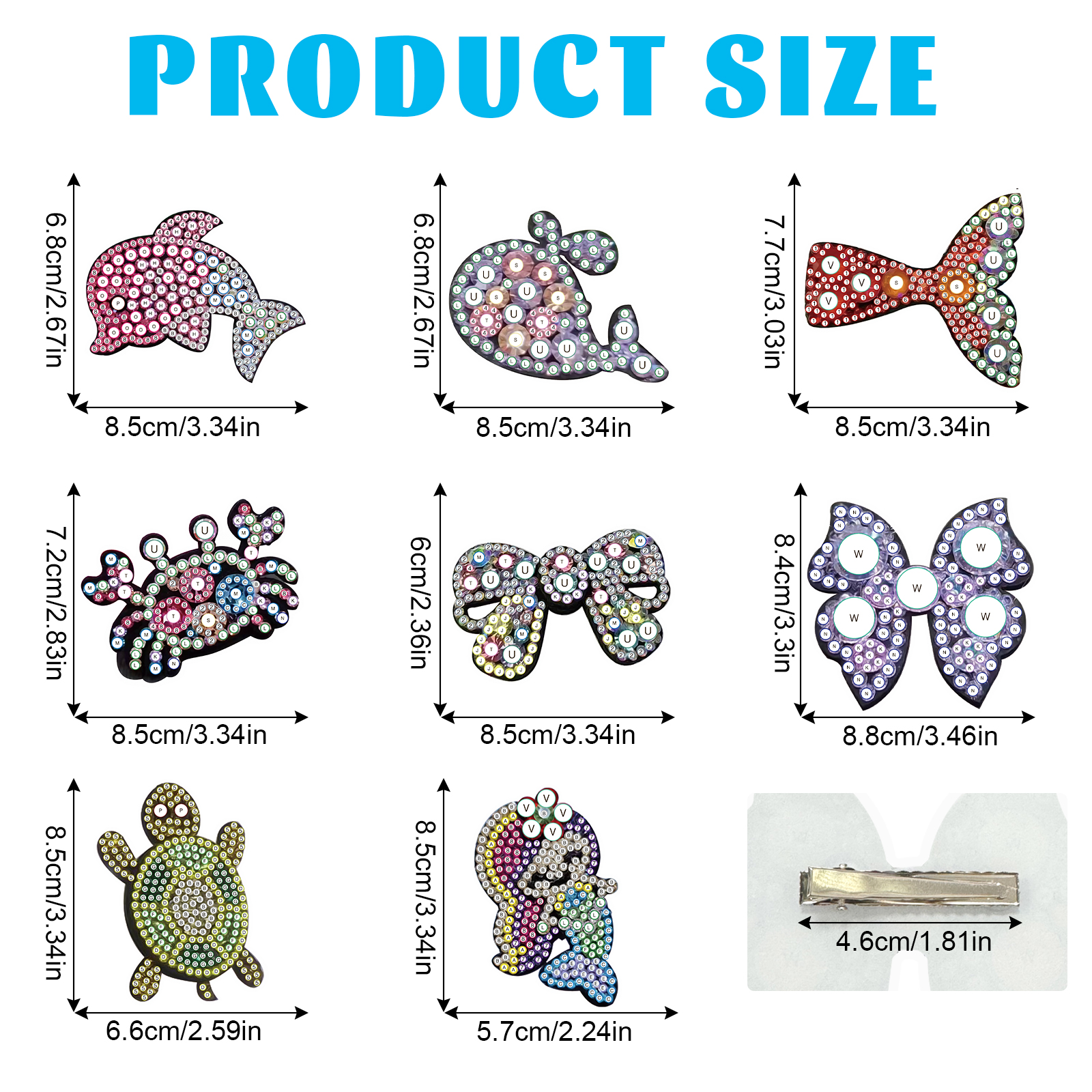 8Pcs Diamond Art Painting Hair - Summer Clothing Accessories avis et prix