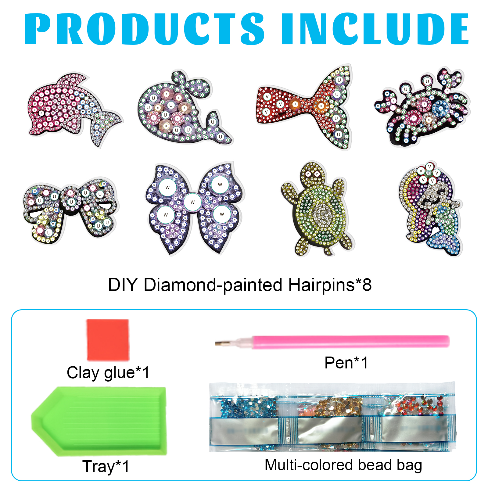 8Pcs Diamond Art Painting Hair - Summer Clothing Accessories avis et prix