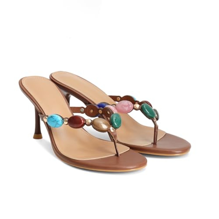 Jeweled Flip Flop Kitten Heels - Flip Flop Jeweled avis et prix