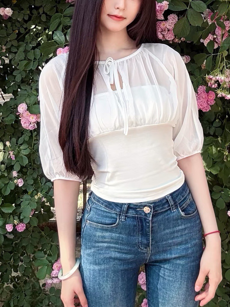 Mulberry Silk-Paneled Top with - Summer Clothing Shops avis et prix