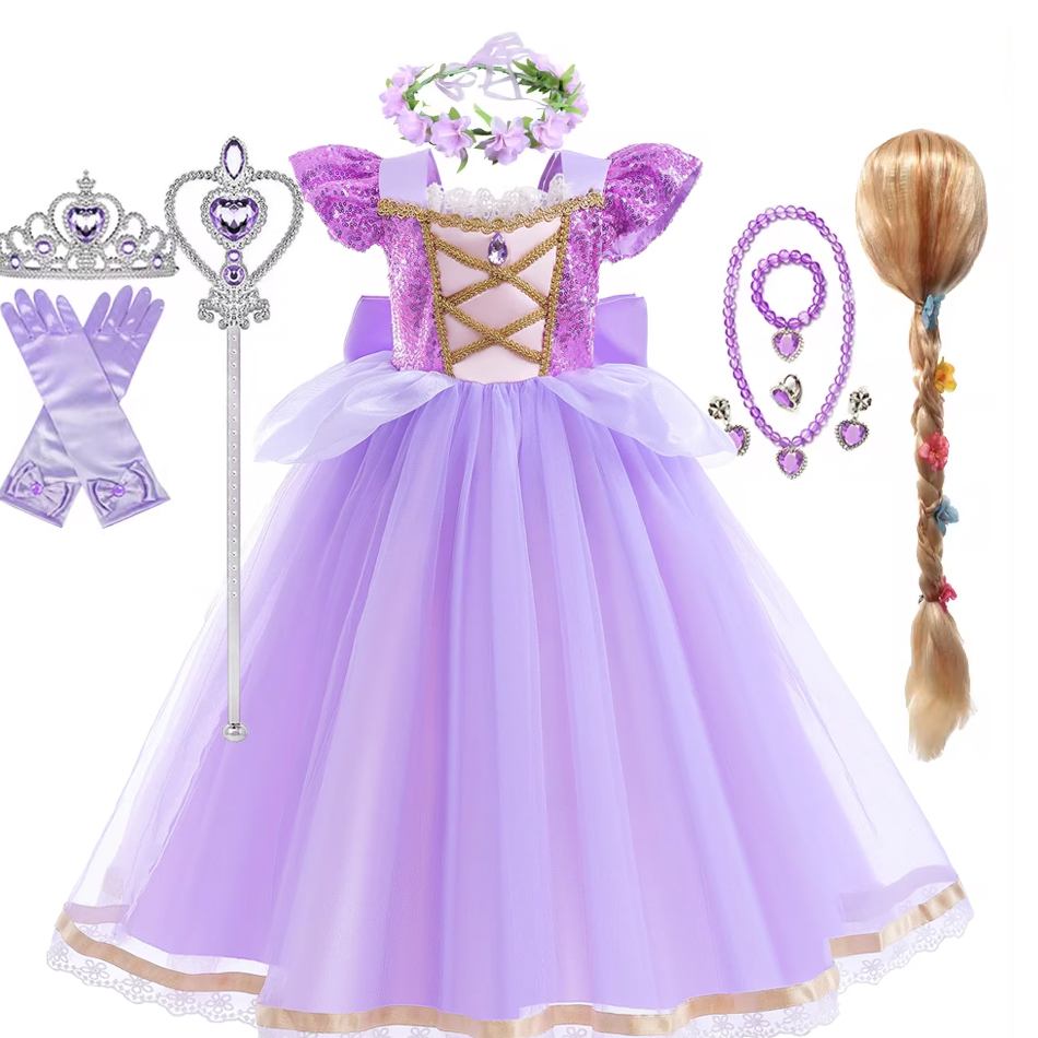 Summer Rapunzal Girl Princess  - Summer Clothing For Kids Girls avis et prix