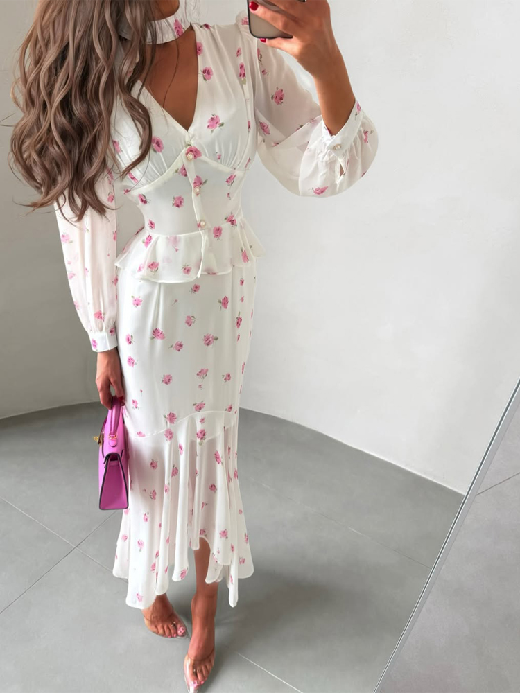 Women White Pink Floral Choker - Summer Clothing Accessories avis et prix