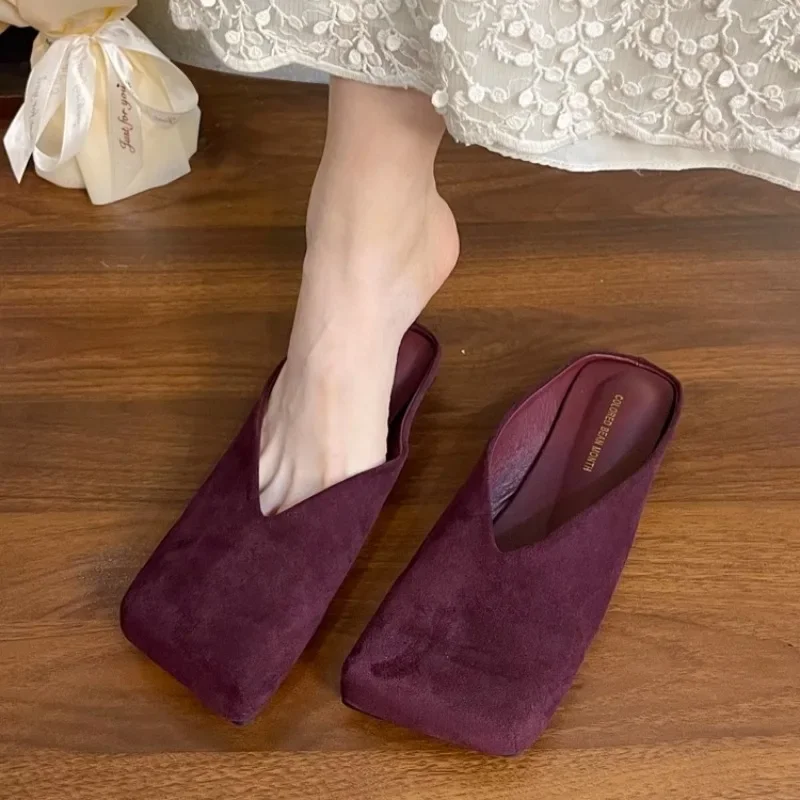 Women Suede Flats Mules Shoes  - Summer Clothing Accessories avis et prix