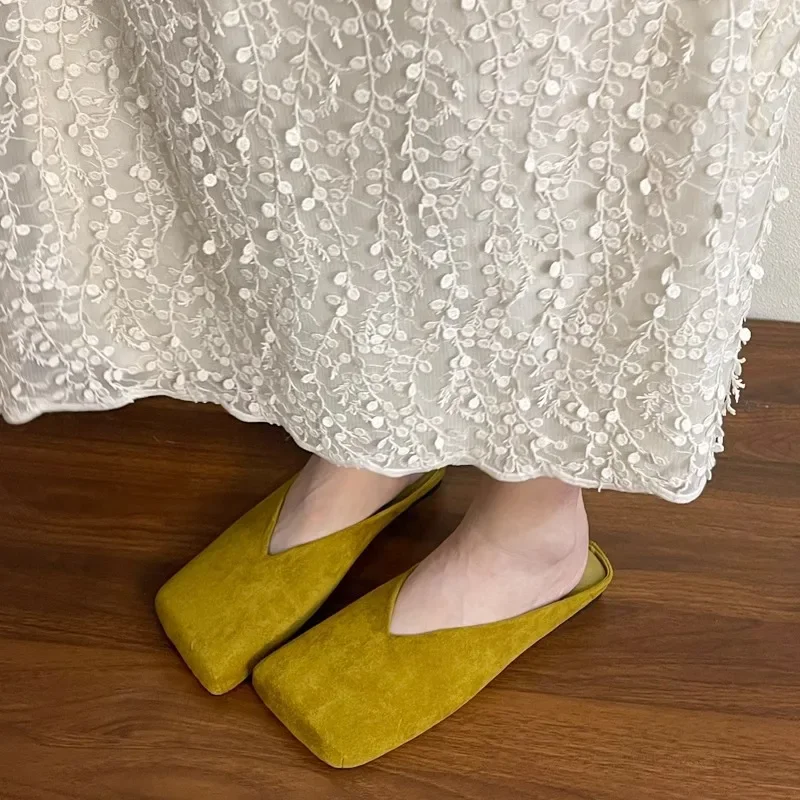Women Suede Flats Mules Shoes  - Summer Clothing Accessories avis et prix