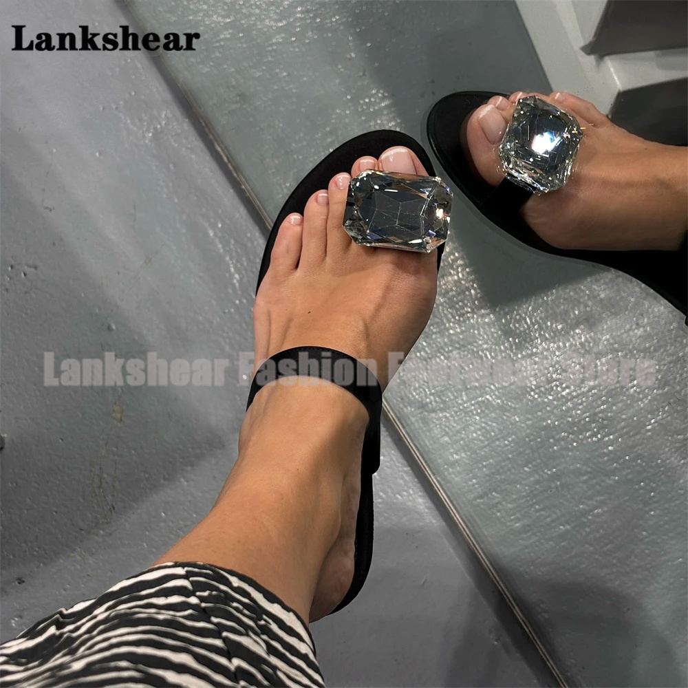 Silver Jewel Flat Slippers Bla - Flip Flop Jeweled avis et prix