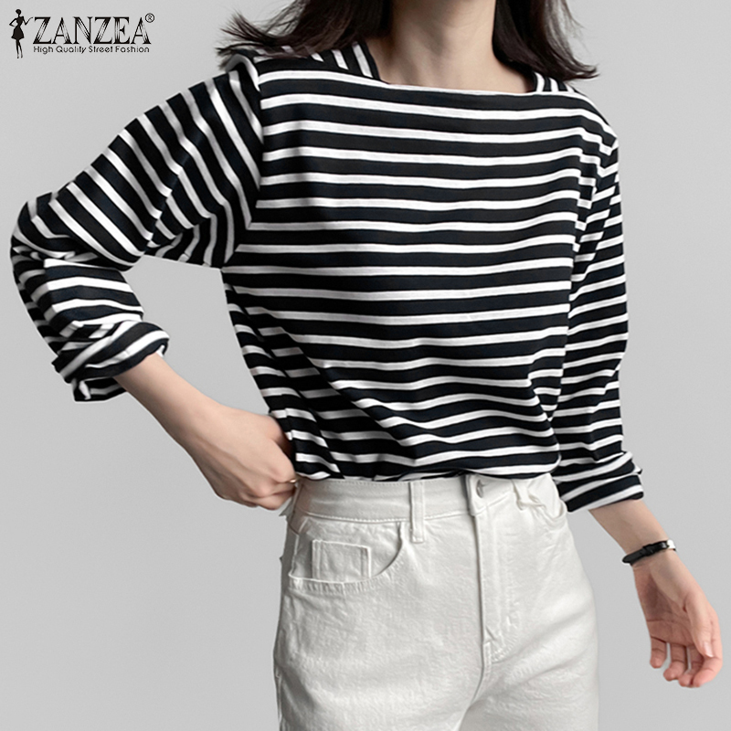 ZANZEA Woman Casual Striped Bl - Summer De Clothing avis et prix